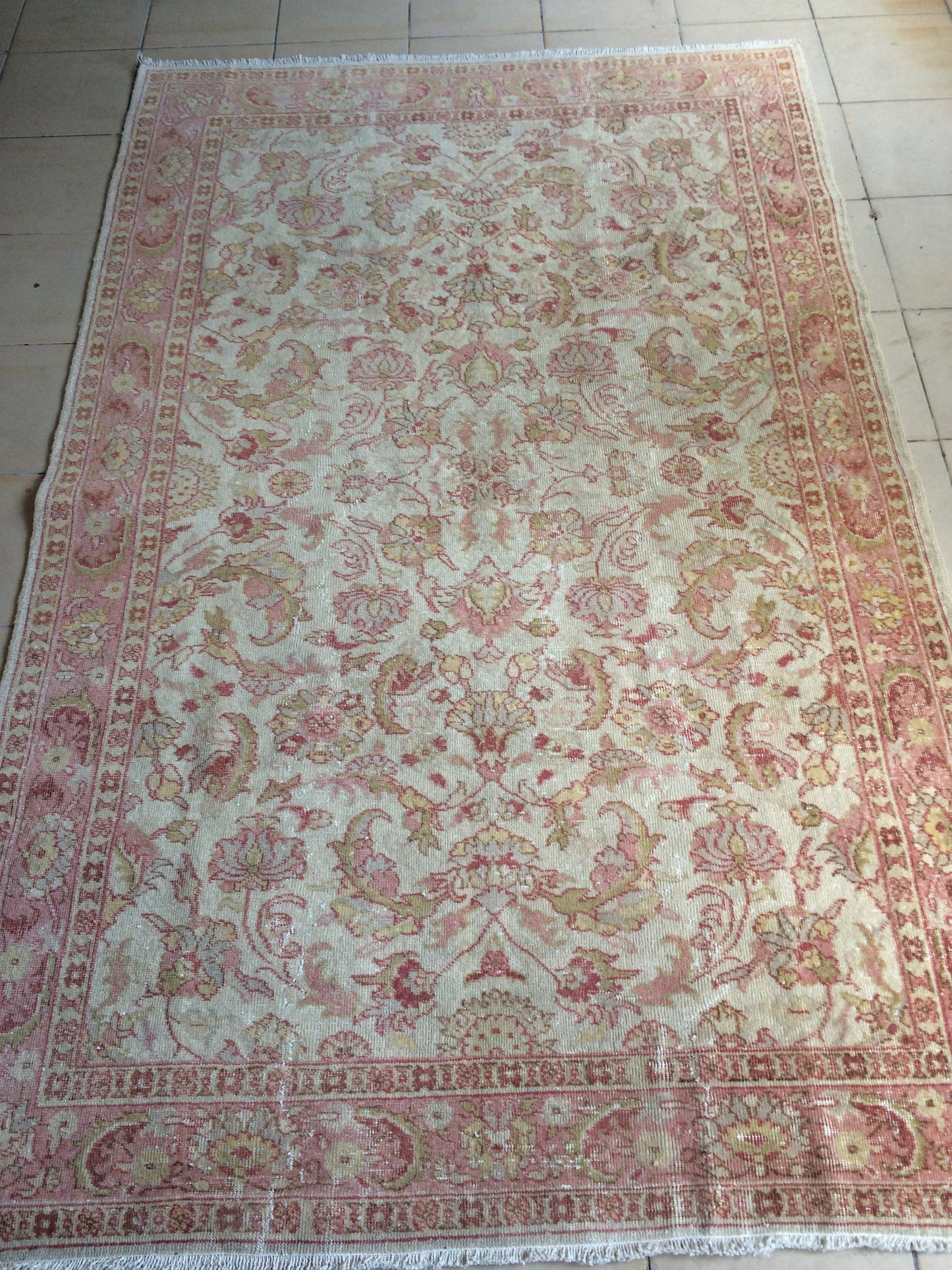 Vintage living room rug, wool pile RUGS, Pastel oushak rug , Turkish Oushak Rug, Vintage Rug, 8.3 x 5.3 Rug, Vintage Oushak Rug, 5x8 Rugs