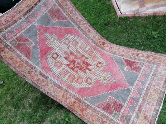 Vintage rug 4x7'5 oushak rug, kitchen rug, bohemian rug ,floor rug, handmade wool rug