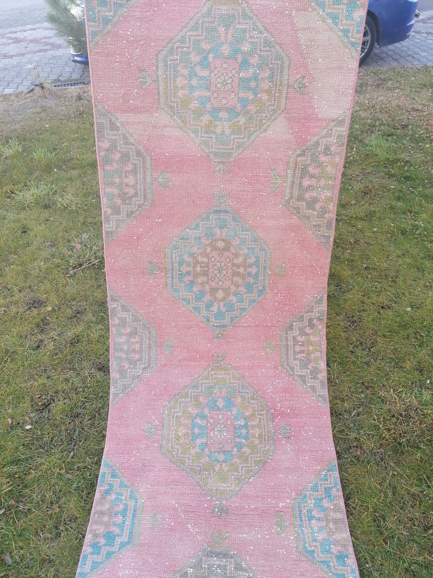 Turkish runner 10'2x2'7 vintage runner, kitchen runner rug,oushak runner rug, hallway runner