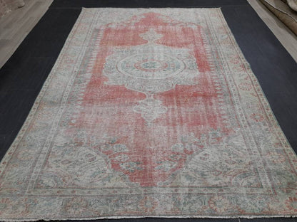 OUSHAK RUG TURKISH 6x9 Rug Vintage Rug Vintage Oriental Rug Wool Hand Knotted Rug Hand Made Rugs Antique Turkish Rug 6.2 x 9.1 Rug