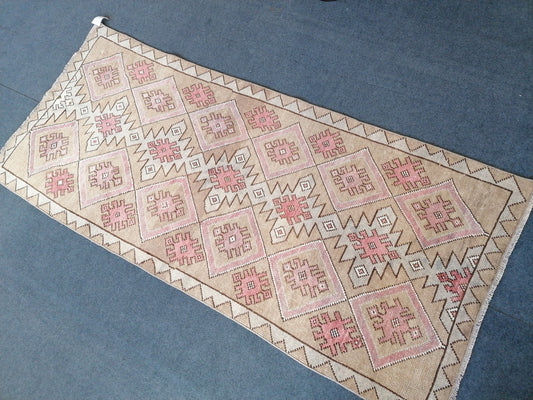 Turkish runner rug vintage runner rug vintage oushak runner rug unique hand made  runnerrug kitchen runner rug bohemian decor rug  6'5x2'10