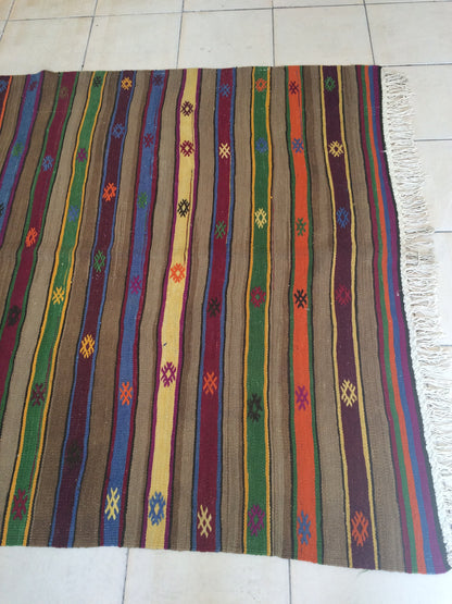 Flatweave OUSHAK RUG TURKISH Oushak Rug Vintage Flat weave Oushak Runner Rug Vintage Runner Rug Wool Oushak Rug Hand Made Rugs Vintage  Rug