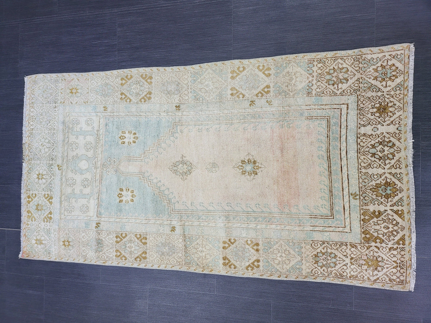 OUSHAK RUG, TURKISH 2.9 x 5.2 Antique Rug,  Vintage  Rug, Antique Rug Wool Handknotted Rug,  Handmade Rug,Vintage Turkish Rug