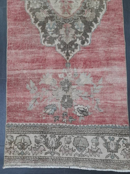 Handmade Runner Rug 2.6 x 11 Turkish Runner Rug Muted Vintage Runner Rug Oriental Hallway Runner Rug Kitchen Runner Rug Quality Wool Runner