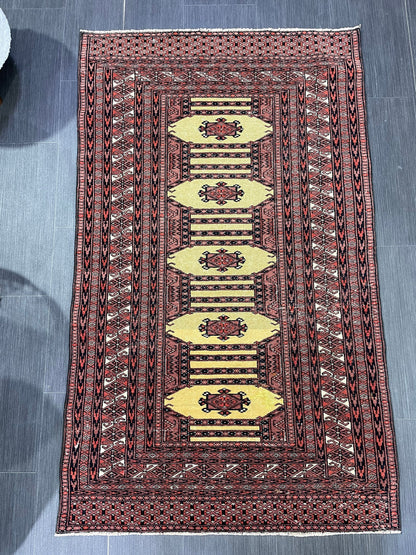 Turkish Rug, Vintage 3x5 Rug, Persian Rug, Oriental Rug, Hallway Rug, Kitchen Rug, Wool Rug Wool Rug Entryway Navy Rug