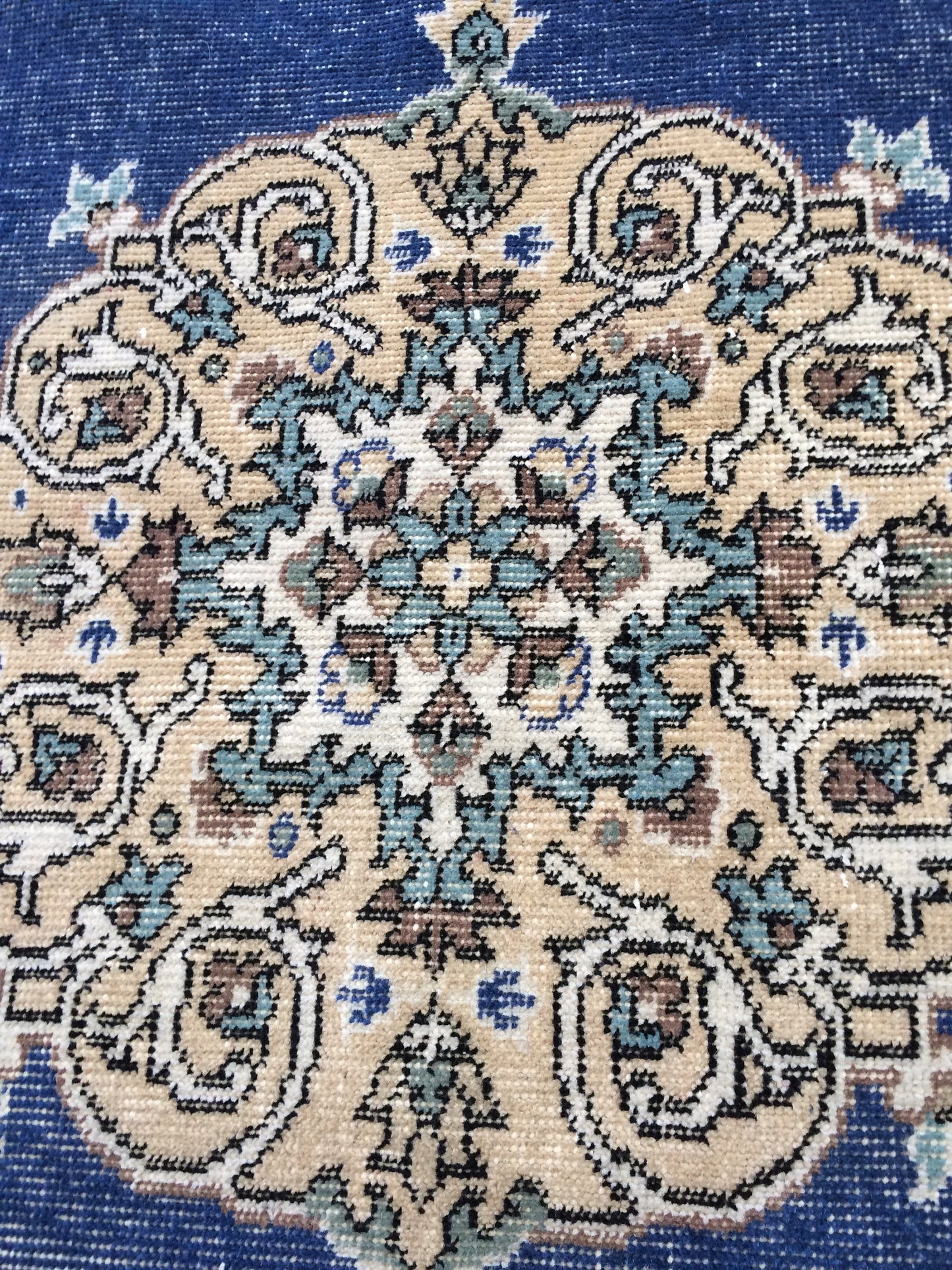 7 x 4 vintage Rug Oushak Rug Turkish Rug Blue Hand Made Rugs