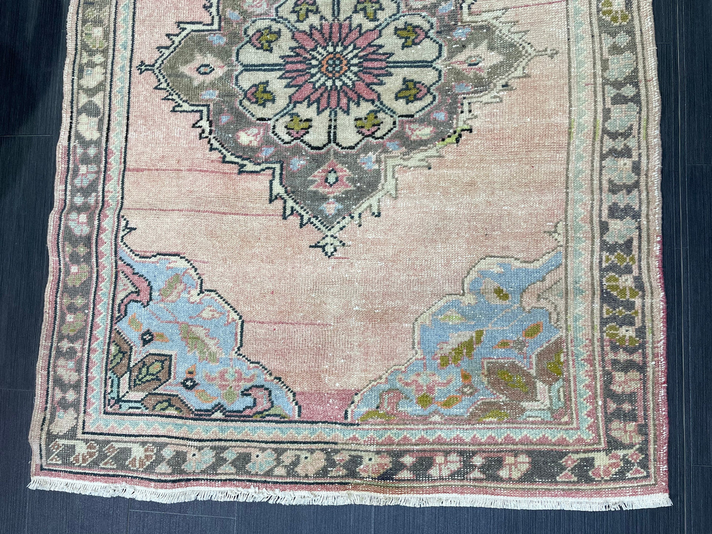 Antique Rug, Vintage 3.8 x 6.8 Rug, Turkish Wool Rug, Oushak Rug, Hand Knotted Rug, Persian Rug, Handmade Rug
