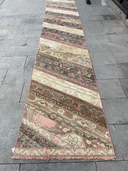 Extra Long Turkish Runner Very Long Patchwork Runner Rug 2.7 x 20  ft Vintage Runner Rug Oushak XL Oriental Runner Rug Staircase Runner rug
