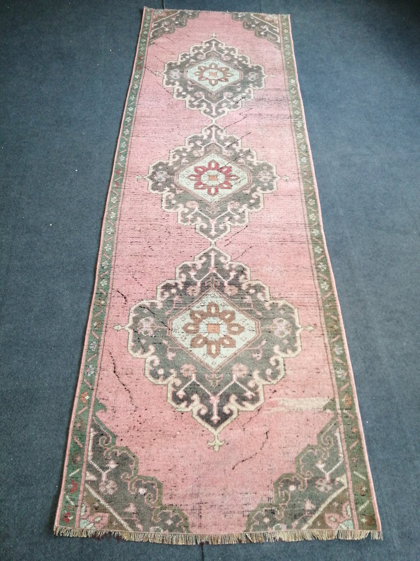 9.4 x 3 Oushak Runner Rug Turkish Runner Rug Vintage Runner Rug Hallway Runner Rug Kitchen Runner Rug Wool Runner Rug Wool Oushak Rug