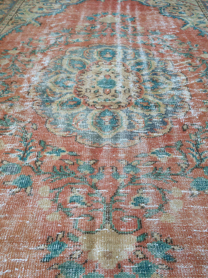 6x10 Large Area OUSHAK RUG TURKISH  Rug Vintage Rug Vintage Oriental Rugs Oushak Rug Hand Made Rugs Vintage Turkish Rug