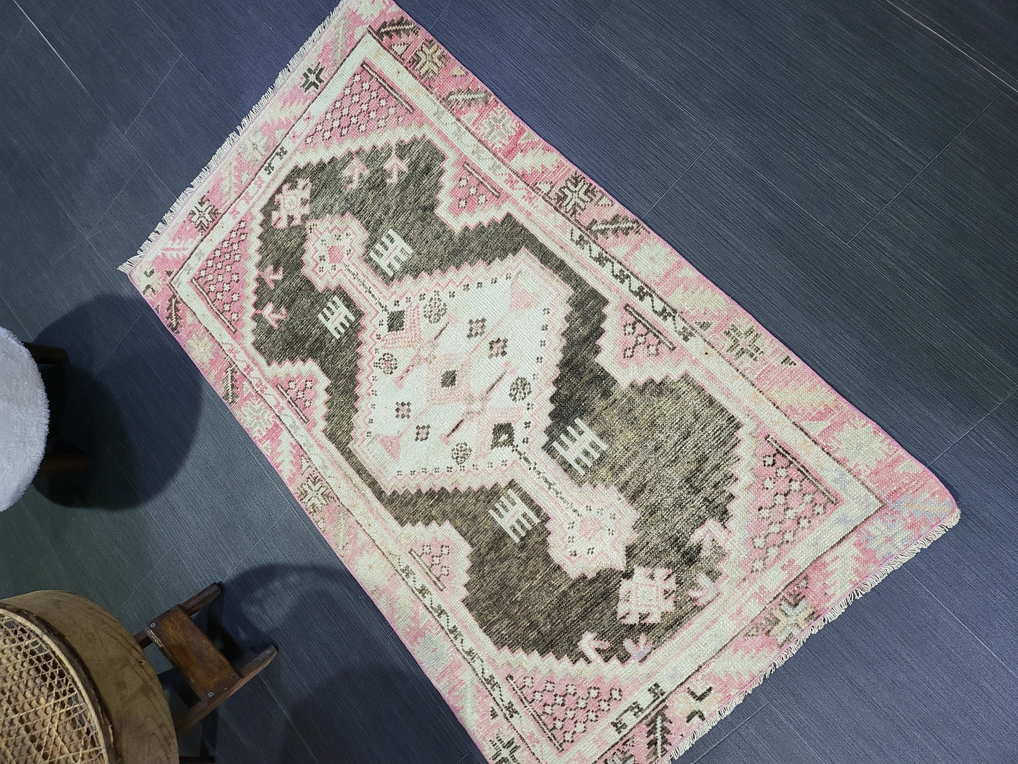 Hand Knotted Rug,  Handmade Rug, Oushak 2.5 x 4 Rug,  Natural Wool Rug, Oriental Rug , Turkish Rug, Farmhouse Rug, Vintage Persian rug