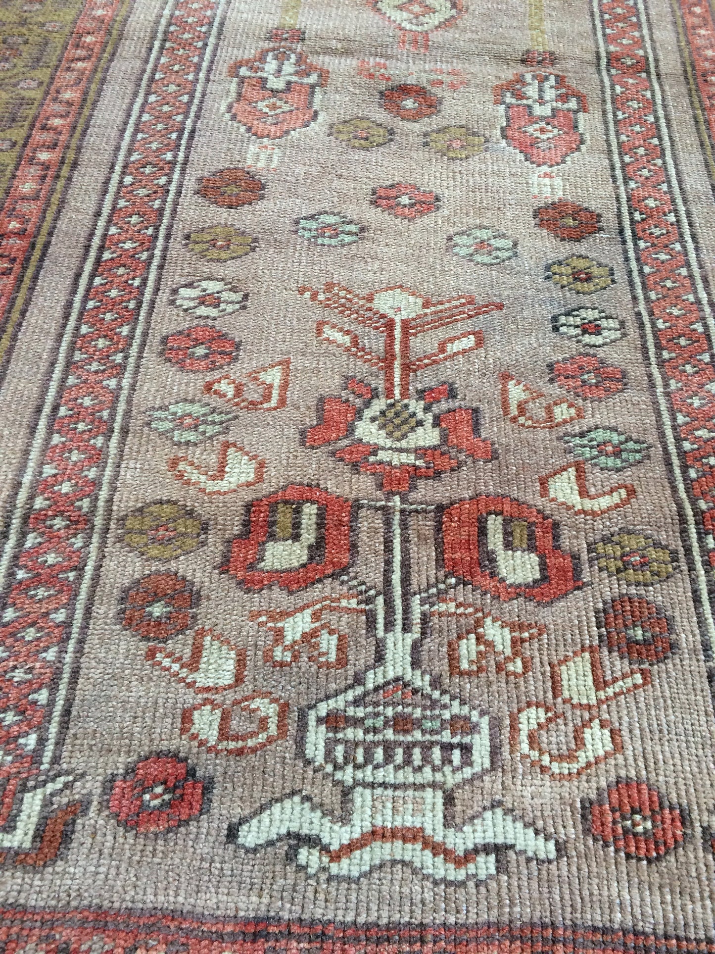 6.4 x 3 OUSHAK RUG TURKISH Oushak Rug Vintage Oushak Runner Rug Vintage Runner Rug Wool Oushak Rug Hand Made Rugs Vintage Turkish Rug