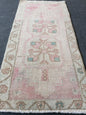 Small vintage unique handmade rug, from konya anatolia turkey natural dyes and hand spun wool area rugs 3'x 1'6" feet