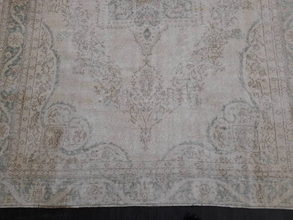 DISTRESSED Hand Made Rug 7X10 Vintage Turkish  Rug Natural wool Rug ORIENTAL Rug, Living Room Rug, Oushak Rug, Hand Knotted Rug Antique Rug