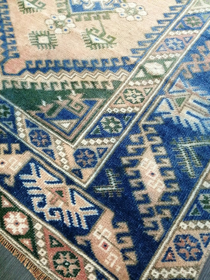 7 x 4 Blue Rugs, Hand Made Rug, Navy Oushak Rug, Rustic Rug, Bohemian Rug, Rug Runner, Turkish Rug, Farmhouse Rug, Vintage Rug, Wool rug