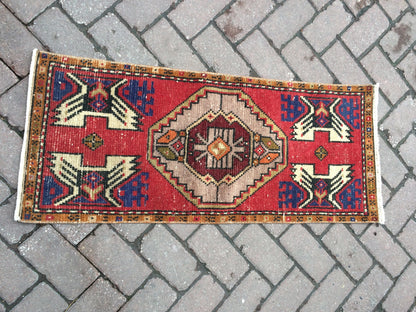 Vintage SMALL AREA TURKISH  Rug,Bohemian Rug,Turkish Rug,Antique Rug,Oushak antique Rug,Hand woven Rug,Weaving Rug,Ethnic Rug,Kitchen Rug