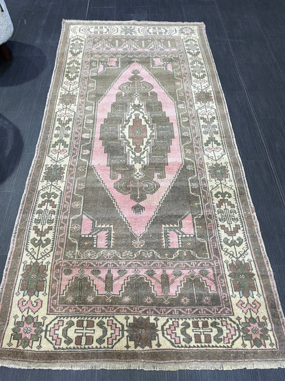 Anatolian Vintage Rug, TURKISH Rug, Vintage 3.2 x 6.9 Wool Rug, Oushak Rug, Hand Knotted Rug, 100% Wool Rug, Handmade Rug