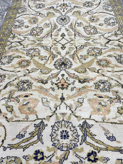 Large Fine Knotted RUG 6.3 x 10.5 Muted TURKISH Antique Rug Vintage Persian Rug Vintage Rug Wool Oushak Rug HandMade Rug Hand Knotted Rug