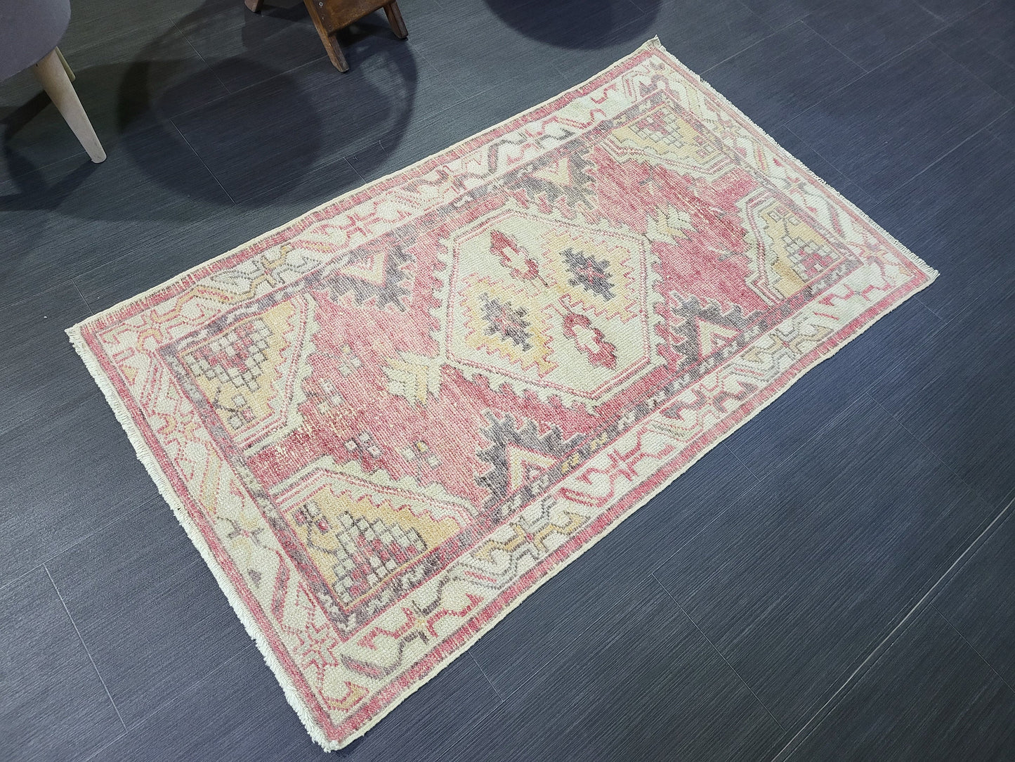 TURKISH Oushak Rug, Vintage Muted 2.5 x 4.3 Oriental Rug, Vintage Rug, Wool Oushak Rug Hand Made Rugs Vintage Turkish Rug