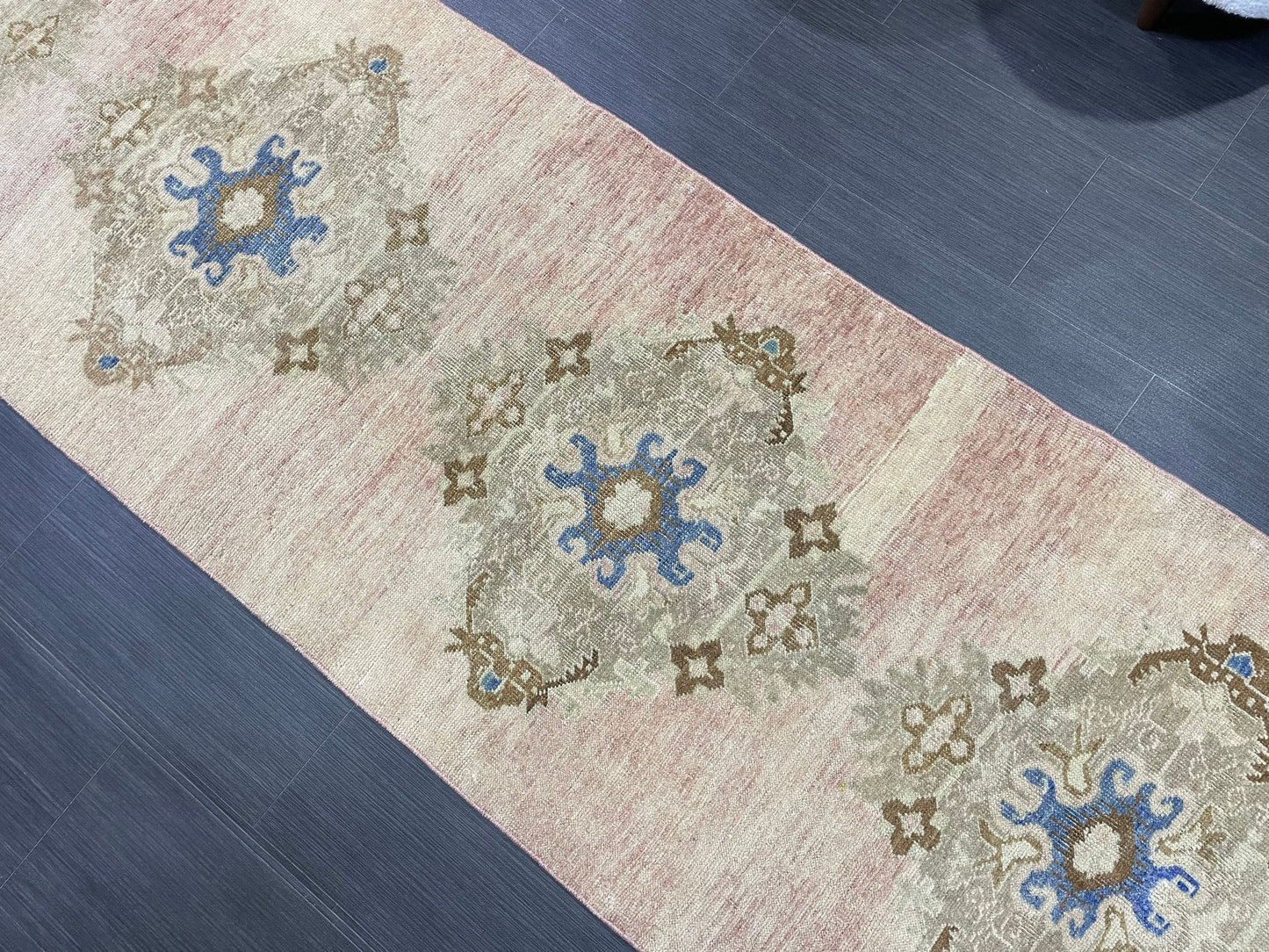 Muted Runner Rug, Turkish Runner 2.10 x 11.5 Rug, Vintage Runner Rug, Hallway Runner Rug, Hand Knotted Runner Rug, Wool Handmade Runner