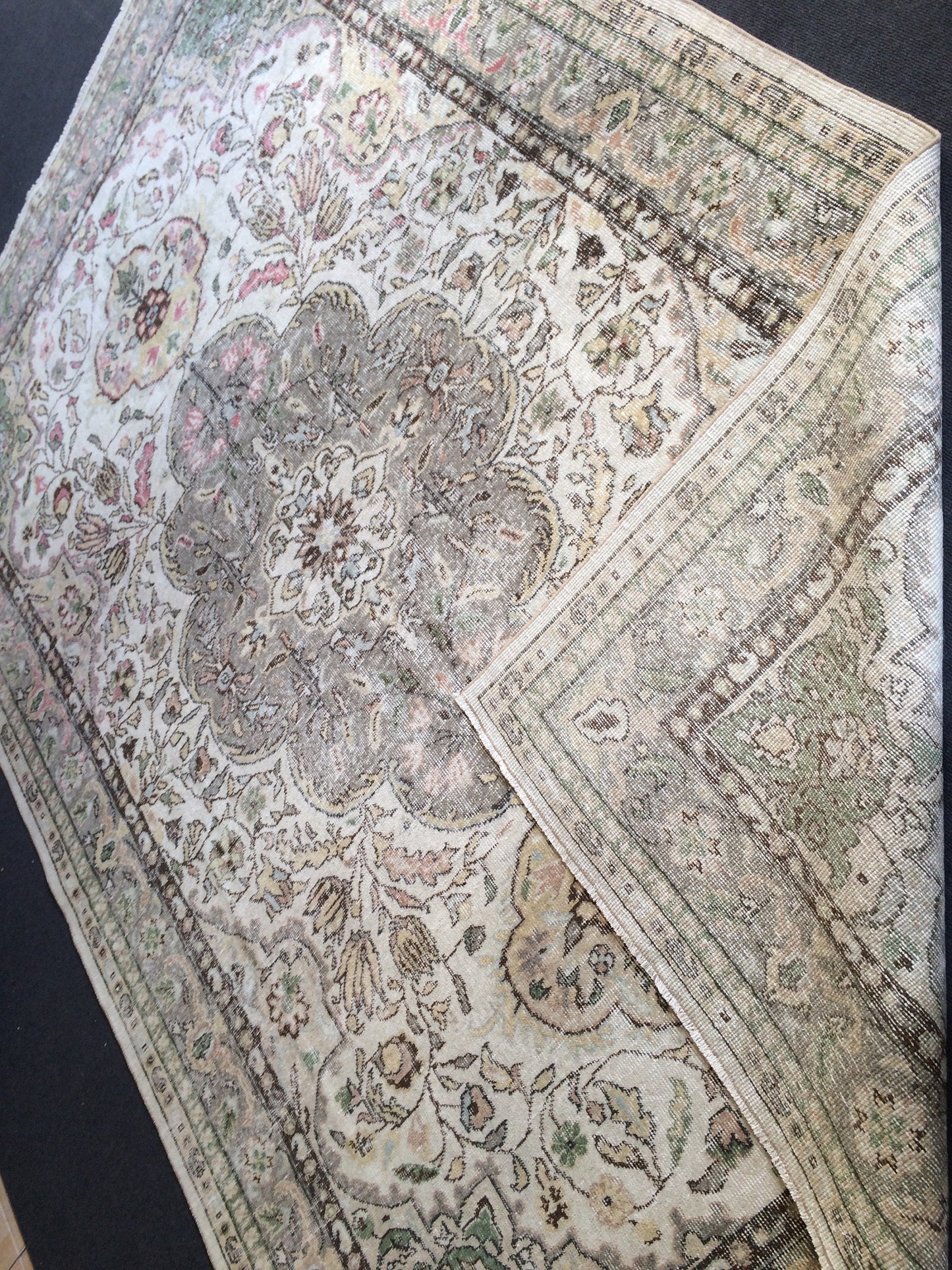 6.7 x 9.8 Turkish Oushak Rug Large Area Rug, Vintage Rug Oushak Rug 7 by 10 Muted Rug