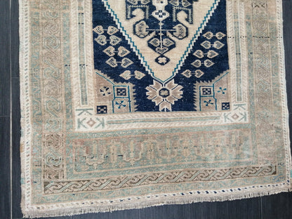 3.5 x 6.8 OUSHAK RUG, TURKISH Antique Rug,  Vintage  Rug, Antique Rug Wool Handknotted Rug,  Hand Made Rugs Vintage Turkish Rug