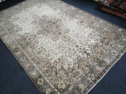 6.3 x 10 OUSHAK RUG TURKISH Oushak Rug Vintage Oushak Runner Rug Vintage Runner Rug Wool Oushak Rug Hand Made Rugs Vintage Turkish Rug