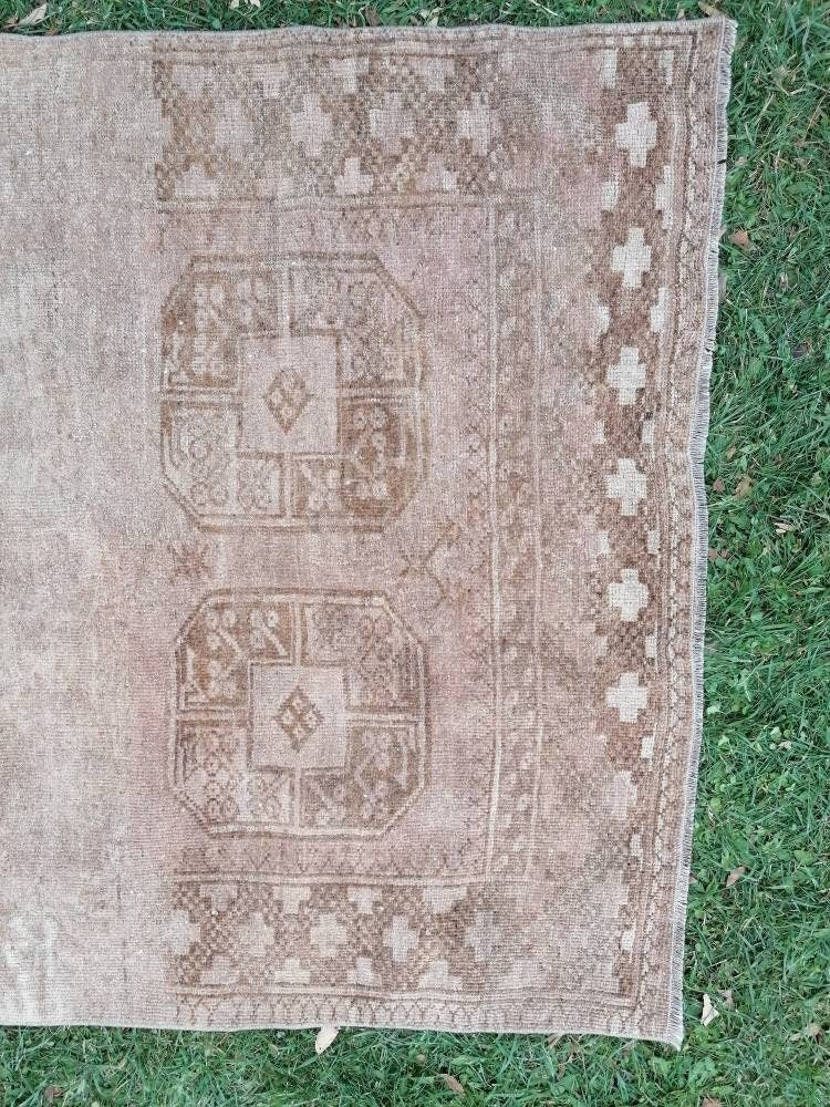 Neatural turkish wool rug, oushak hand made rug 4x6'3 living room rug