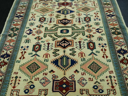 Quality Hand Made Rug  6.9 x 5 Vintage Rug Oushak Rug, Bohemian Rug, Rug Runner, Turkish Rug, Farmhouse Rug,  Wool rug