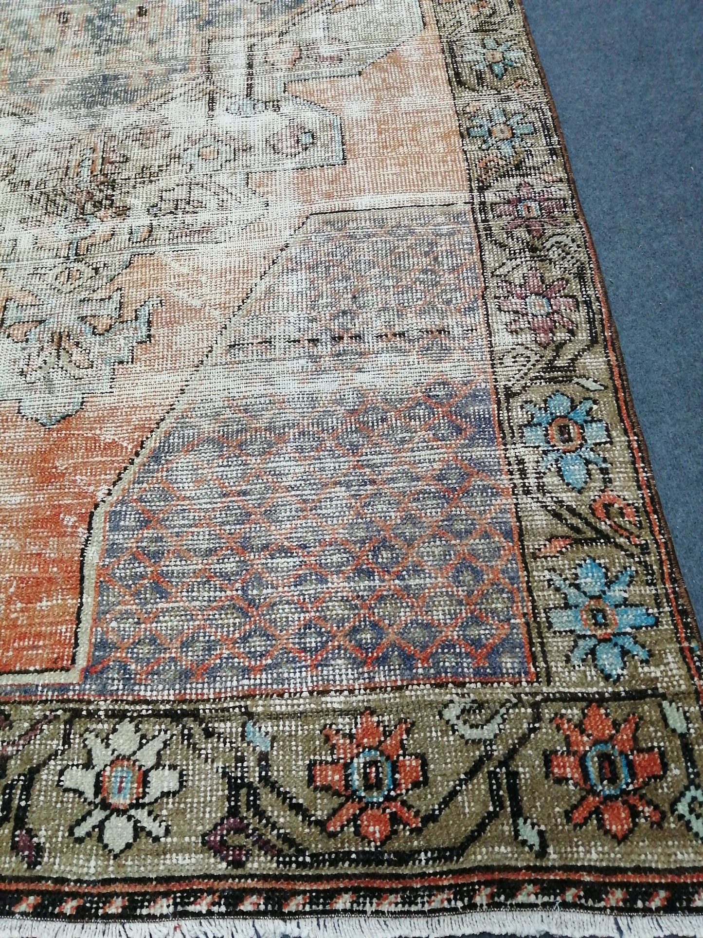 4.3 x 9 Vintage Rugs  TURKISH HAND MADE Rugs   Vintage Turkish Rugs   Oushak Rug   Traditional Rug, Turkish Oushak Rug, Vintage Oushak Rug