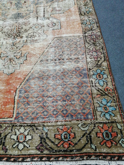 4.3 x 9 Vintage Rugs  TURKISH HAND MADE Rugs   Vintage Turkish Rugs   Oushak Rug   Traditional Rug, Turkish Oushak Rug, Vintage Oushak Rug