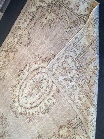 7.4 x 10 Vintage Oushak Large Area Turkish Rug Wool Oushak Rug Oushak Rugs 8 by 10 Muted Rug Oriental Rug Persian Rug