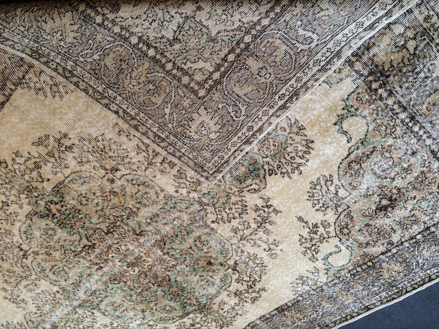 9.8 x 6.5 Large Oushak Rug, Vintage Rug Oushak Rug , Wool  Rug Turkish  Rugs Persian Rug Muted Persian Rug