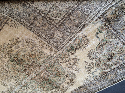 9.8 x 6.5 Large Oushak Rug, Vintage Rug Oushak Rug , Wool  Rug Turkish  Rugs Persian Rug Muted Persian Rug