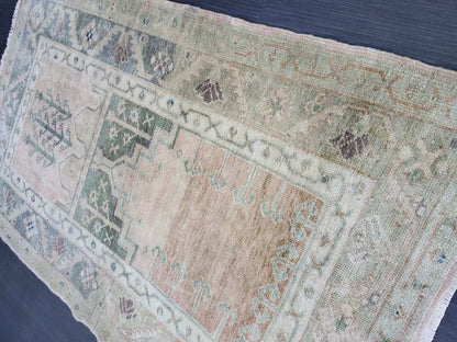 Handmade Rug, 2.9 x 4.5 Oushak Rug, Rustic Rug, Persian Rug, Turkish Rug, Farmhouse Rug, Vintage Rug, Wool rug, Hand Knotted Rug