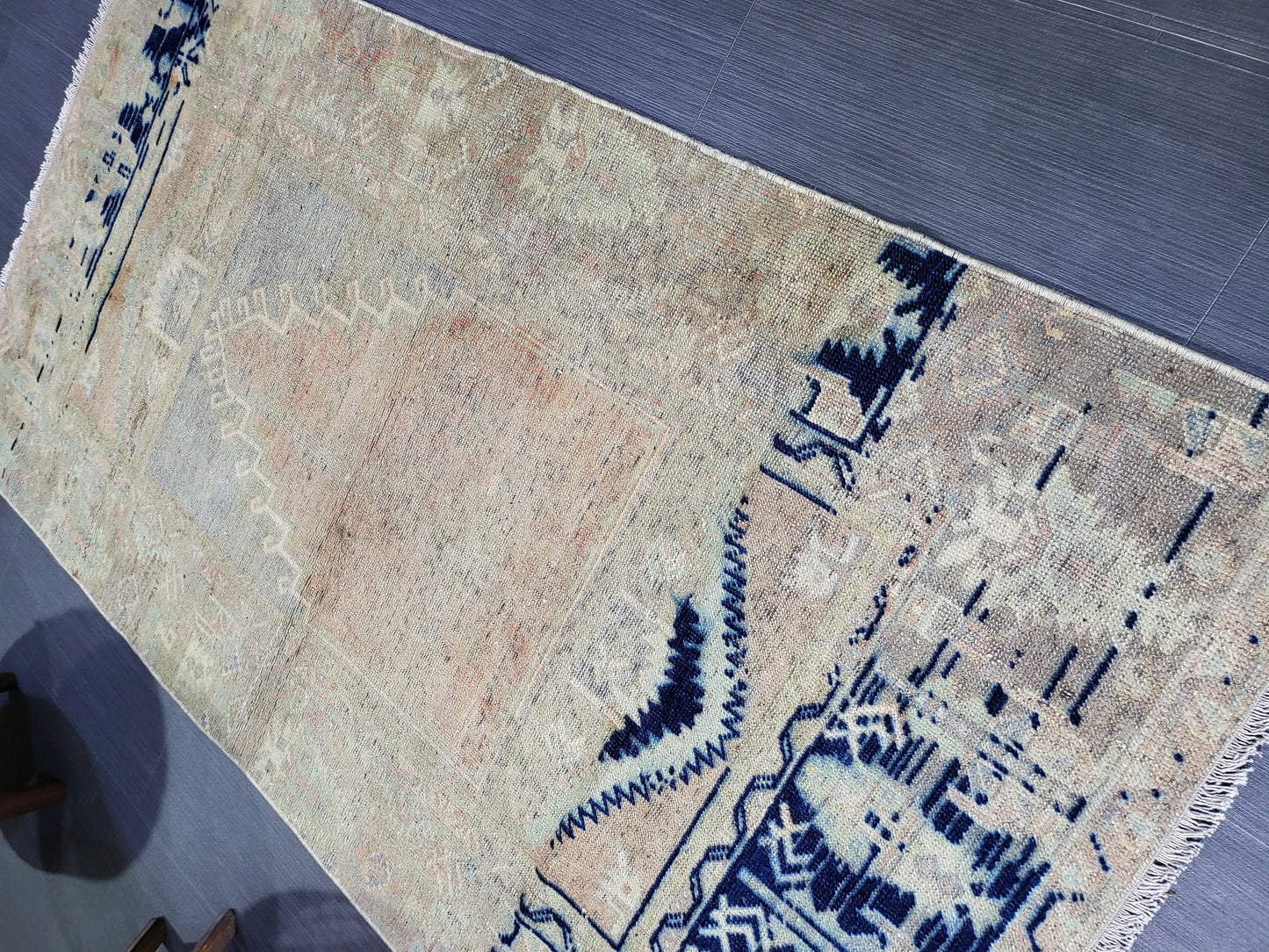 Handmade 3.2 x 6 Rug, Oushak Rug, Rustic Rug, primitive Rug, Fun Rug, Turkish Rug, Farmhouse Rug, Vintage Rug, Wool rug