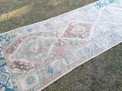 Turkish runner rug 4'9x12'8 runner rug,vintage oushak runner rug,kitchen runner rug,hallway runner rug,vintage runner rug