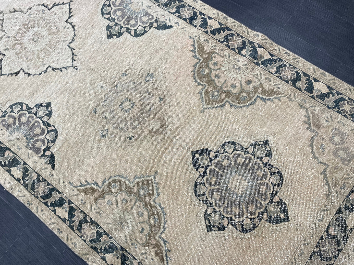 MUTED Turkish Runner Rug 5 x 13.5 Runner Antique Oushak Runner Faded Vintage Runner Rug Muted Vintage Muted Runner Rug Persian Runner