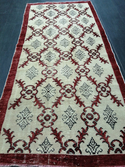 Oushak Runner Rug 6.7 x 3 Vintage Runner Rug Hallway Runner Rug Oriental Runner Kitchen Runner Rug Wool Runner Rug