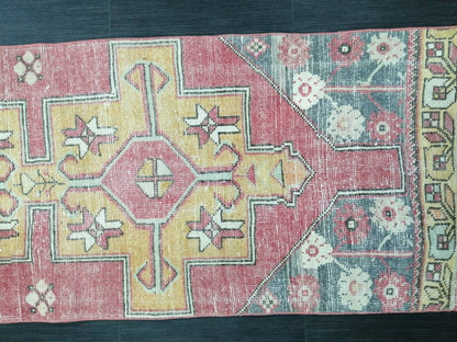 7.2 x 2.4 Runner Rug Turkish Runner Rug Vintage Runner Rug Hallway Runner Rug Kitchen Runner Rug Wool Runner Rug 2.4 x 7.2Wool Oushak Runner