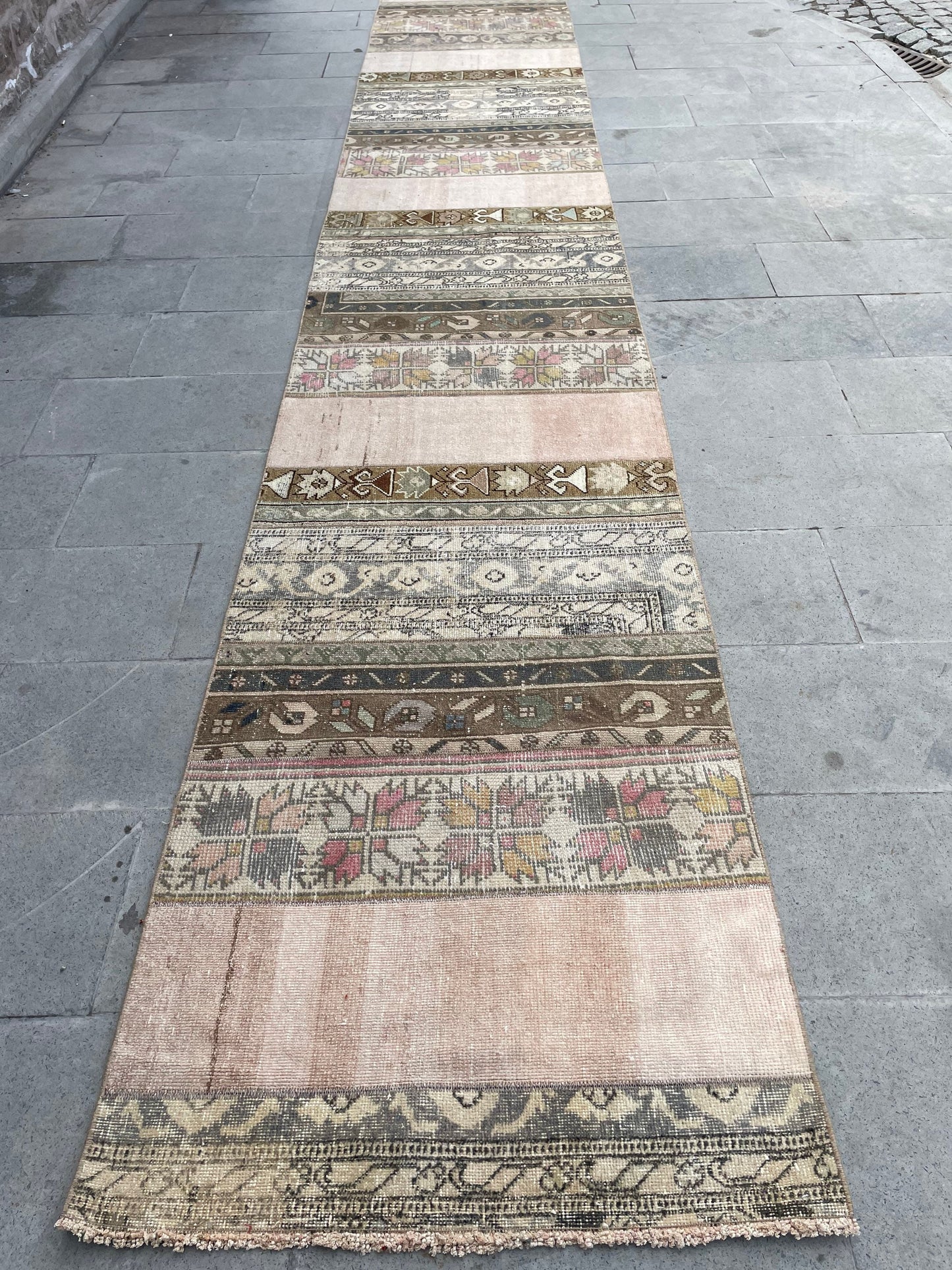 Extra Long Turkish Runner Very Long Patchwork Runner Rug 2.8 x 17.2 ft Vintage Runner Rug Oushak XL Oriental Runner Rug Staircase Runner rug