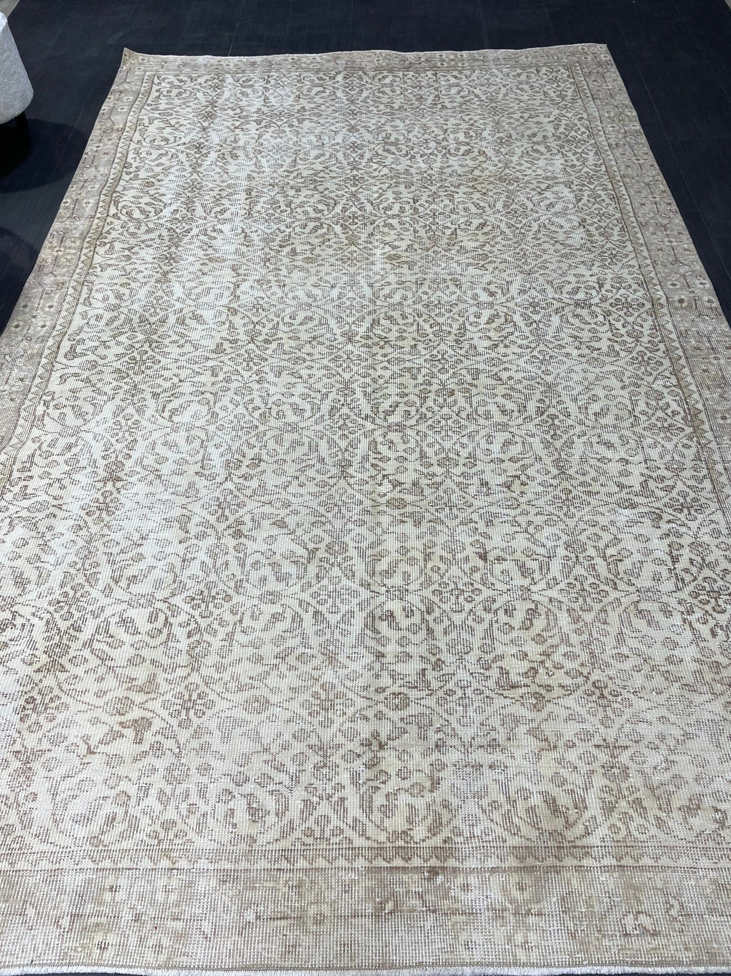 Neutral Vintage Rug, Muted 5.10 x 9.3 Rug, Living Room Rug,Oushak Rug,Hand Knotted Rug, Persian Rug,Turkish Rug, Handmade Rugs