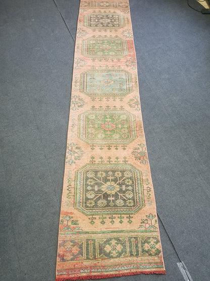 11'5x2'4 oushak turkish runner rug,turkish runner rug,oushak rug,vintage runner rug,kitchen runner rug,vintage oushak rug,