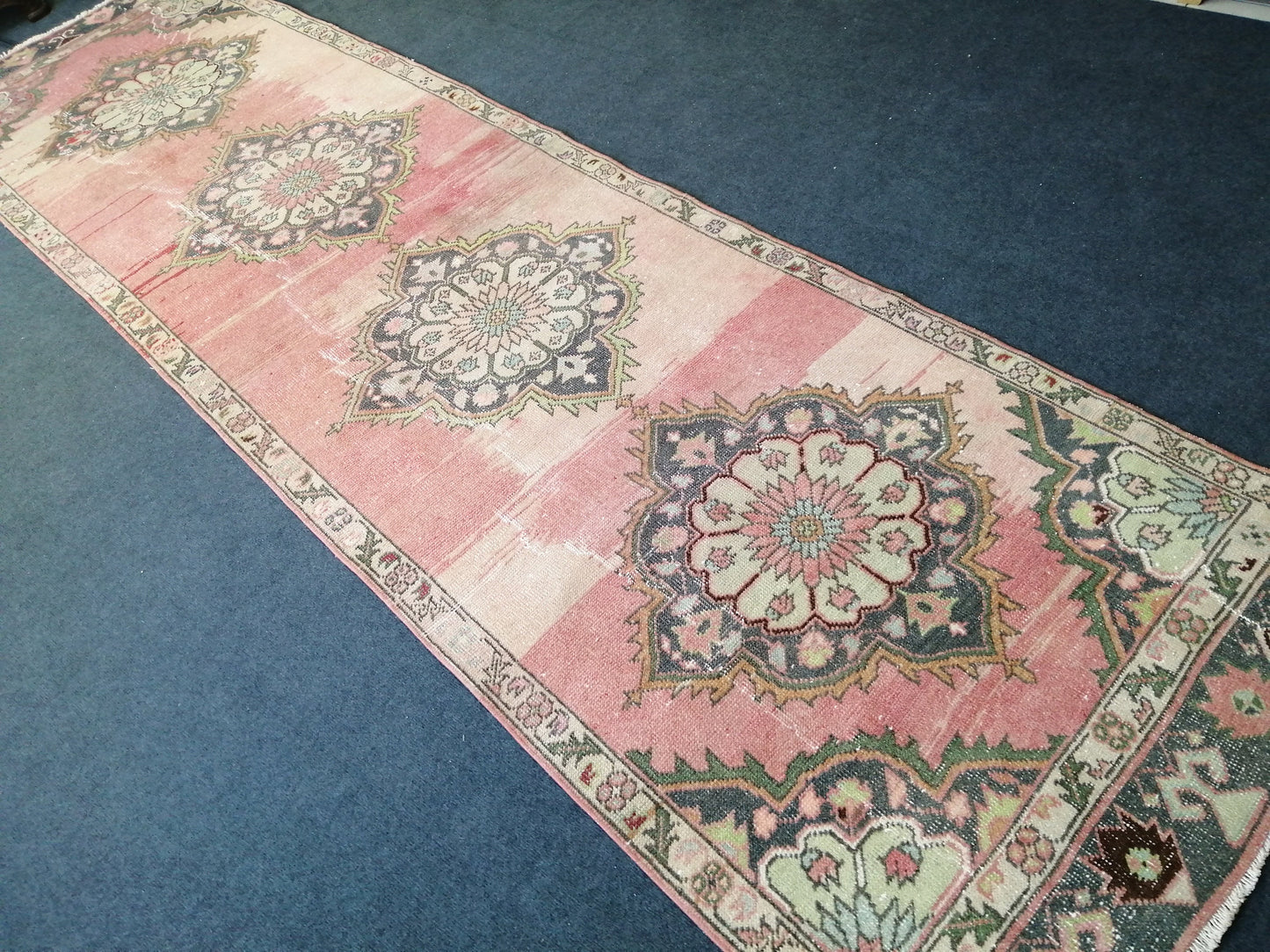 12 x 3.4 Oushak Runner Rug Turkish Runner Rug Vintage Runner Rug Hallway Runner Rug Kitchen Runner Rug Wool Runner Rug Oriental Runner Rug
