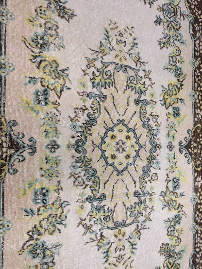 Pastel Colors  Medallion TURKISH Oushak  RUG , Earth Tones  Rug,Antique Rug,Oushak antique Rug,Hand woven Rug,Weaving Rug,Ethnic Kitchen Rug