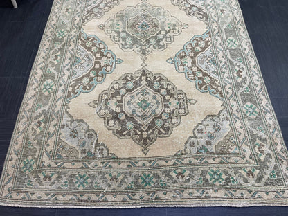 Muted Persian Runner Rug, Muted Vintage 4.7 x 12.5 Runner Rug, Hallway Runner Rug, Kitchen Runner Rug Wool Runner Rug, Handmade Runner Rug