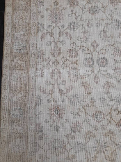 Muted Vintage RUG 6.3 x 10.2 TURKISH Rug Distressed Vintage  Rug Wool Oushak Rug Large Hand Made Rugs Vintage Turkish Rug 6x10