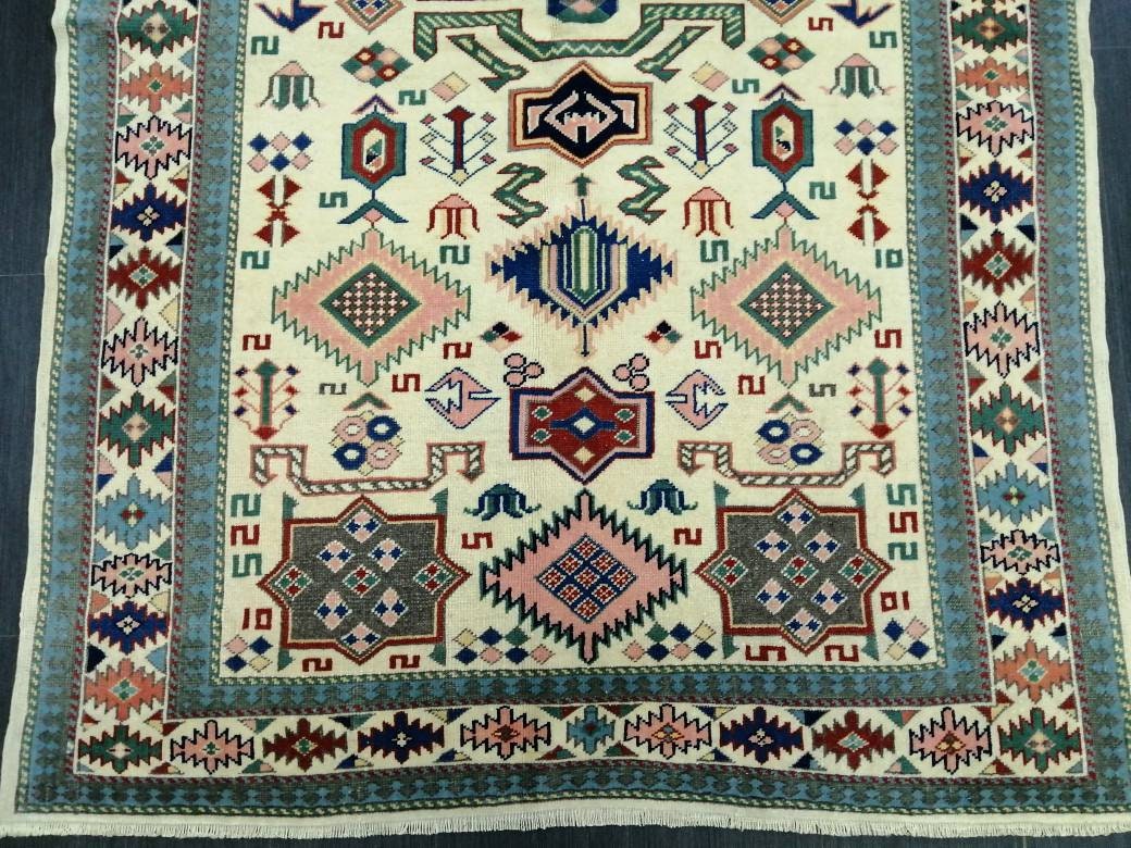 Quality Hand Made Rug  6.9 x 5 Vintage Rug Oushak Rug, Bohemian Rug, Rug Runner, Turkish Rug, Farmhouse Rug,  Wool rug