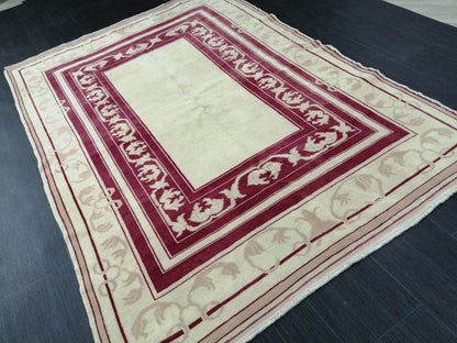 5,2 x 7.4 Burgundy Rug, Hand Made Rug, Oushak Rug, Rustic Rug, Bohemian Rug, Bordo Turkish Rug, Farmhouse Rug, Vintage Rug, Wool Vine rug