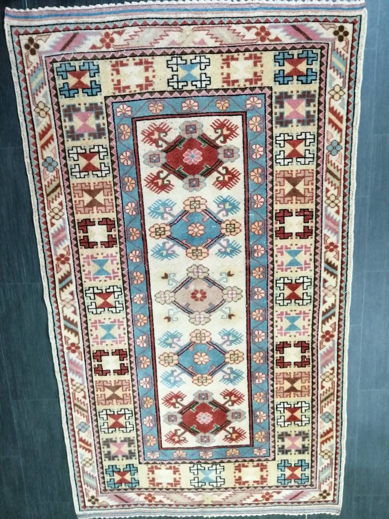 3.8x6.6 Rug Hand Made Rug, Oushak Rug, Soft wool Rug, Rug Fun Rug Turkish Rug, Farmhouse Rug, Vintage Wool Carpet Oriental Rug
